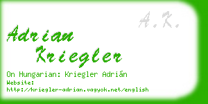 adrian kriegler business card